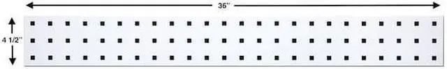 Alt view image 3 of 6 - Steel Pegboard Strip Kit with 35 lb. Load Capacity, 4-1/2"H x 36"W, White, 1 EA