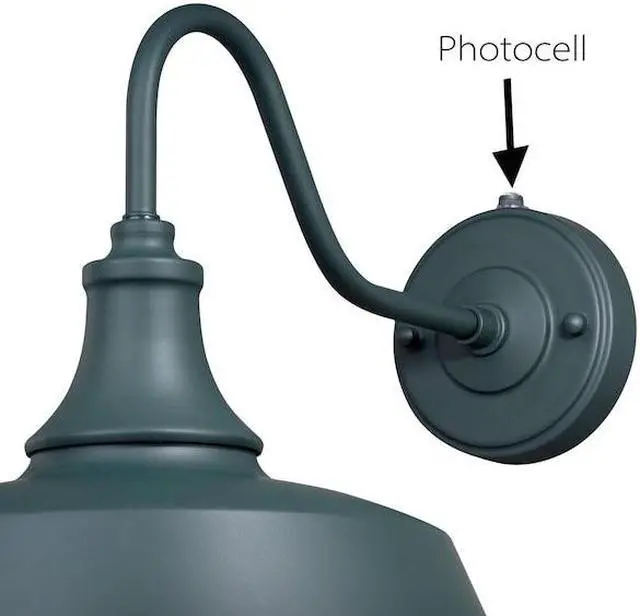 Alt view image 3 of 7 - VAXCEL T0483 Dorado 1 Light Dusk to Dawn Green White Farmhouse Barn Dome