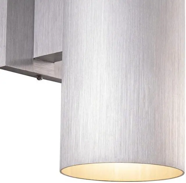 Alt view image 5 of 7 - VAXCEL CO-OWB052SL Chiasso Aluminum 2 Light Silver Cylinder Outdoor Wall