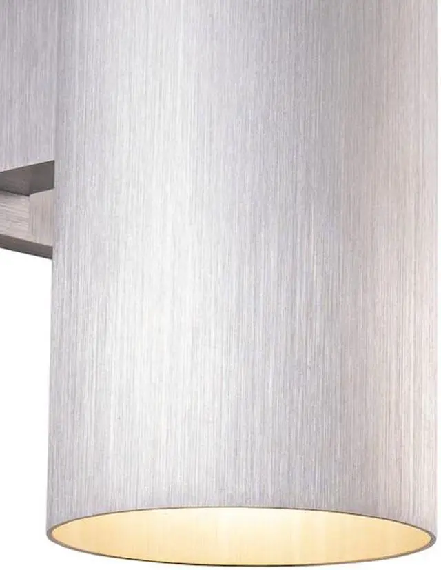 Alt view image 3 of 7 - VAXCEL CO-OWB052SL Chiasso Aluminum 2 Light Silver Cylinder Outdoor Wall
