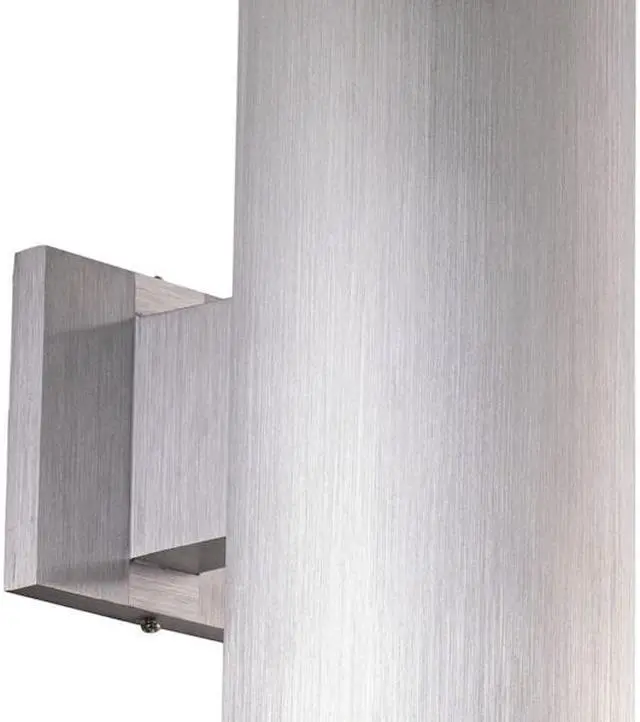Alt view image 2 of 7 - VAXCEL CO-OWB052SL Chiasso Aluminum 2 Light Silver Cylinder Outdoor Wall