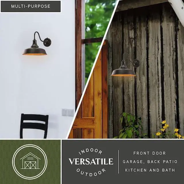 Alt view image 6 of 7 - VAXCEL T0368 Dorado 1 Light Dusk to Dawn Bronze Gold Farmhouse Barn Dome