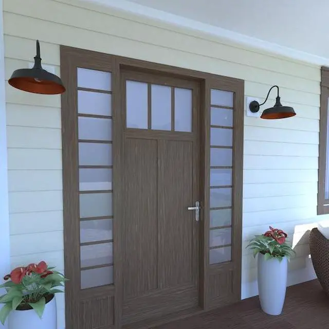 Alt view image 7 of 7 - VAXCEL T0368 Dorado 1 Light Dusk to Dawn Bronze Gold Farmhouse Barn Dome