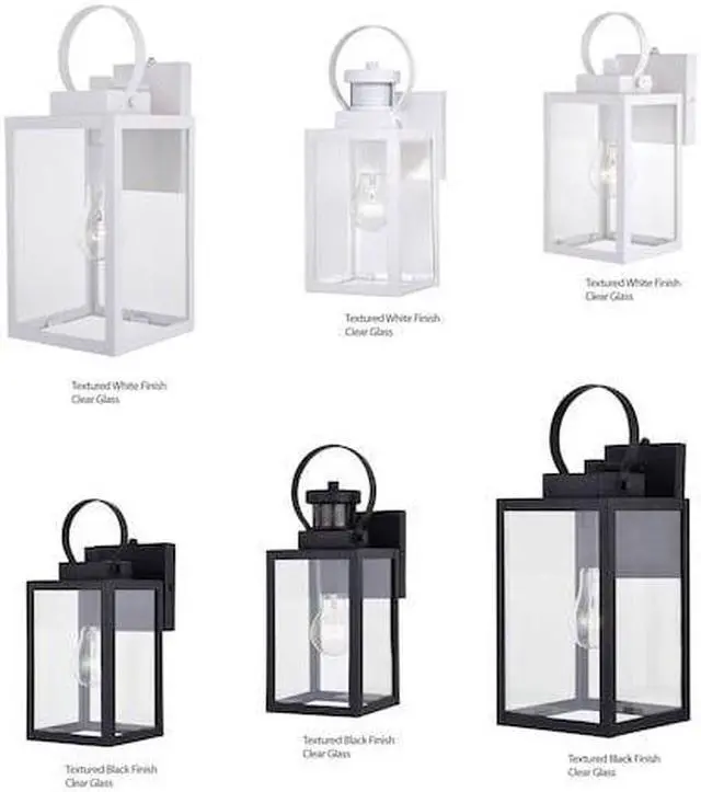 Alt view image 2 of 7 - VAXCEL T0554 Medinah 1 Light Dusk to Dawn White Outdoor Wall Lantern Clear Glass