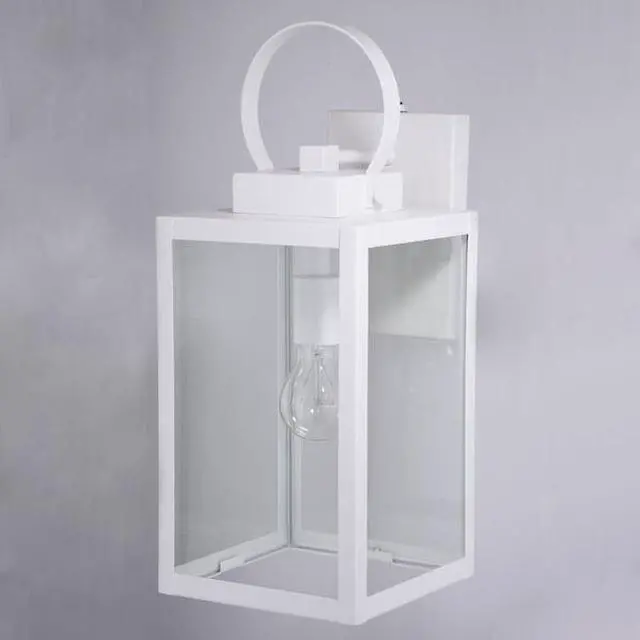 Alt view image 3 of 7 - VAXCEL T0554 Medinah 1 Light Dusk to Dawn White Outdoor Wall Lantern Clear Glass