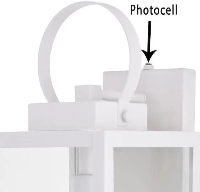 Alt view image 4 of 7 - VAXCEL T0554 Medinah 1 Light Dusk to Dawn White Outdoor Wall Lantern Clear Glass