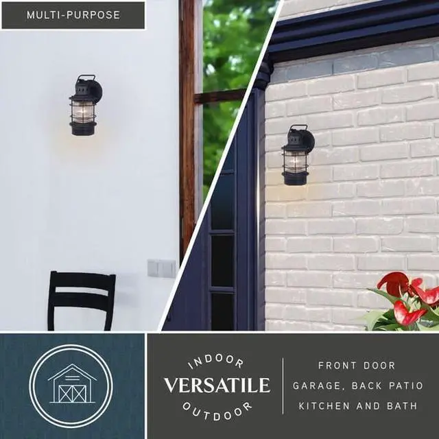 Alt view image 7 of 8 - Vaxcel OW37051TB Hyannis 6-Inch Outdoor Wall Light Black