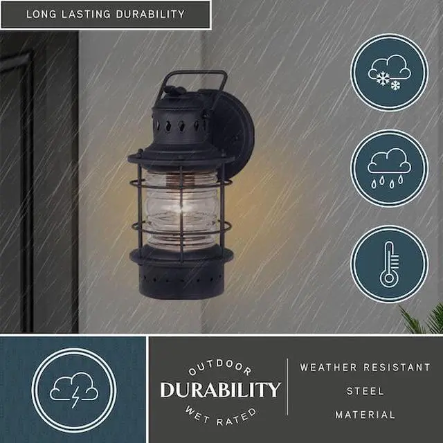 Alt view image 8 of 8 - Vaxcel OW37051TB Hyannis 6-Inch Outdoor Wall Light Black