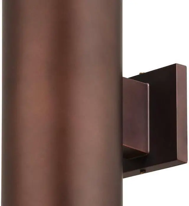 Alt view image 3 of 8 - Vaxcel USA COOWB052BZ Chiasso 2 Light Large Outdoor Wall Lamp Lighting Fixture in Bronze Glass