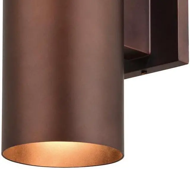 Alt view image 4 of 8 - Vaxcel USA COOWB052BZ Chiasso 2 Light Large Outdoor Wall Lamp Lighting Fixture in Bronze Glass