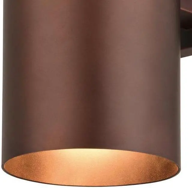 Alt view image 6 of 8 - Vaxcel USA COOWB052BZ Chiasso 2 Light Large Outdoor Wall Lamp Lighting Fixture in Bronze Glass