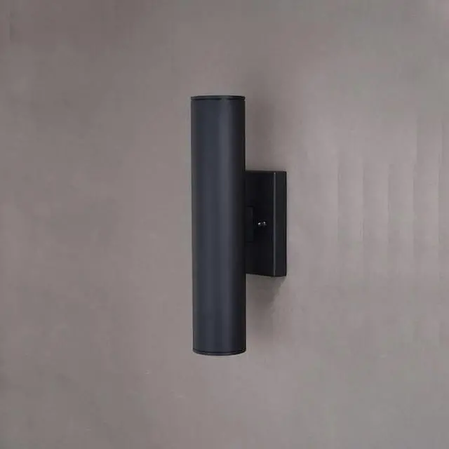 Alt view image 3 of 7 - VAXCEL T0552 Chiasso Aluminum 2 Light LED Black Outdoor Wall Lantern Clear Glass