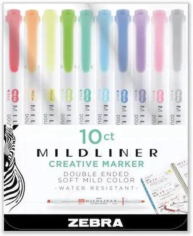Alt view image 7 of 16 - Zebra Mildliner Double Ended Highlighter Chisel/Bullet Tip Assorted Colors 78101