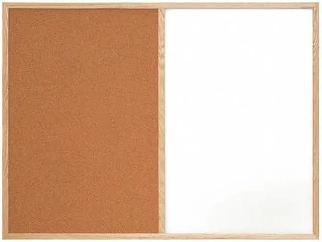 Main image of PARTNERS BRAND BCWC4836 Combination Dry Erase/Cork Board, 4' x 3', Brown/White,
