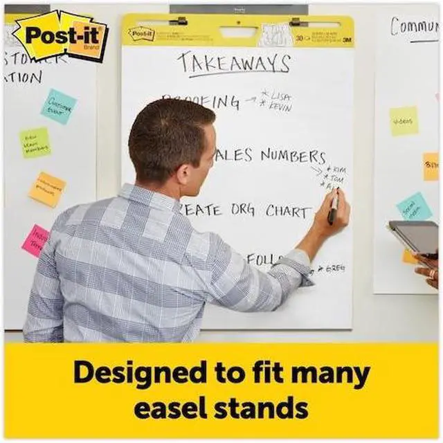 Alt view image 12 of 13 - Post-It - Self-Stick Easel Pads, White, 30 Sheets - 4 Pack