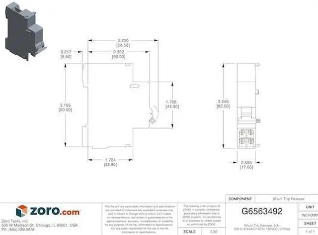 Alt view image 3 of 3 - SCHNEIDER ELECTRIC M9A26946 Shunt Trip Release, Multi-9 Circuit Breakers Use