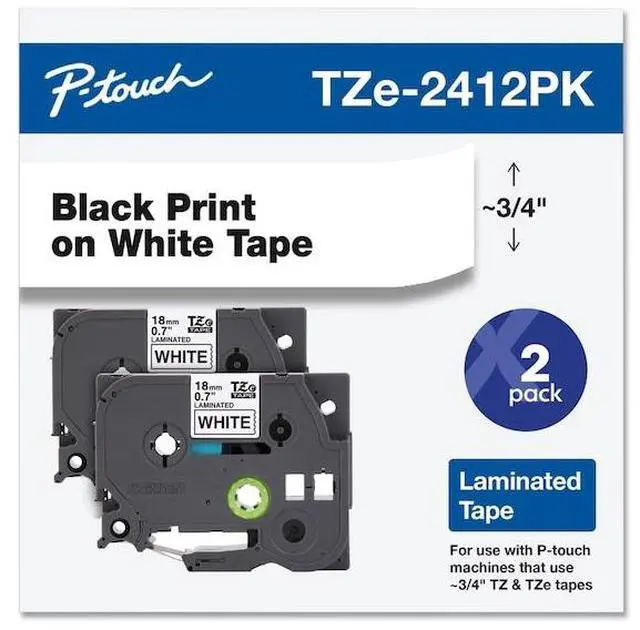 Alt view image 12 of 20 - Brother P-touch TZe TZE241 Label Tape - 45/64" Width x 26 1/5 ft Length - White