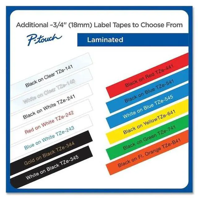Alt view image 13 of 20 - Brother P-touch TZe TZE241 Label Tape - 45/64" Width x 26 1/5 ft Length - White