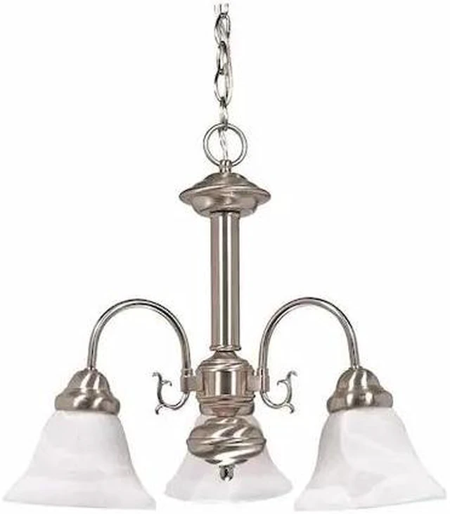 Main image of NUVO 60-182 Ballerina 3-Light 20 in. Chandelier with Alabaster Glass Bell Shades