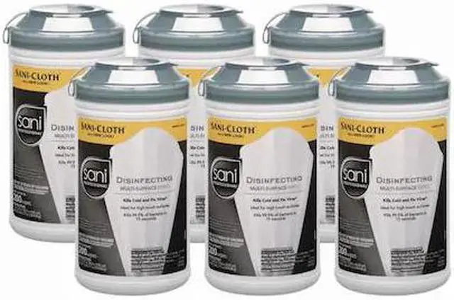 Main image of SANI PROFESSIONAL P22884 Disinfecting Wipes, 7-1/2 x 5-3/8", 6 Pack, 200 Wipes
