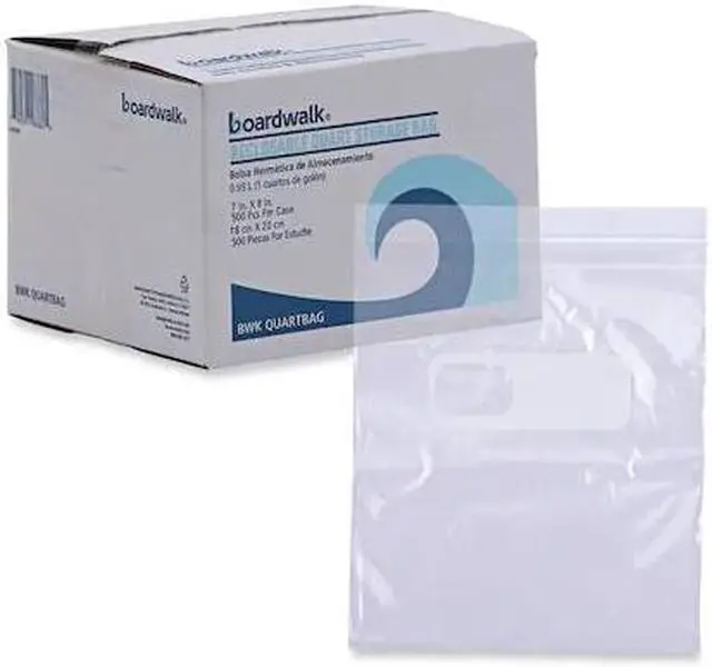 Alt view image 4 of 17 - Boardwalk Reclosable Food Storage Bags 1 qt Clear LDPE 6 1/2 x 5.88 500/Box