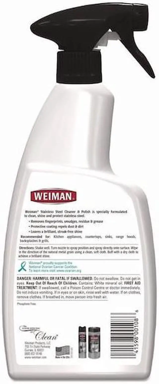 Alt view image 8 of 12 - WEIMAN Stainless Steel Cleaner and Polish Floral Scent 22 oz Trigger Spray Bottle 108EA