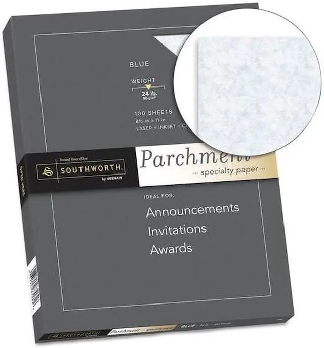 Alt view image 13 of 15 - Southworth Parchment Specialty Paper Blue 24lb 8 1/2 x 11 100 Sheets P964CK336