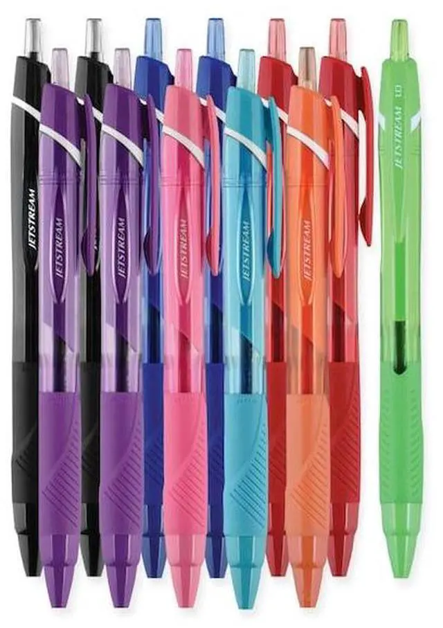 Alt view image 16 of 17 - Uni-ball Jetstream Elements Ballpoint Pen Medium 1 mm Assorted Ink 12 Pack 70171