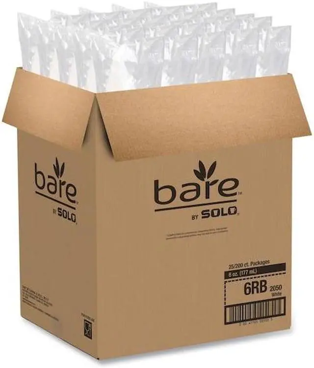 Alt view image 11 of 12 - Bare Treated Paper Cone Water Cups, 6 oz., White, 200/Bag
