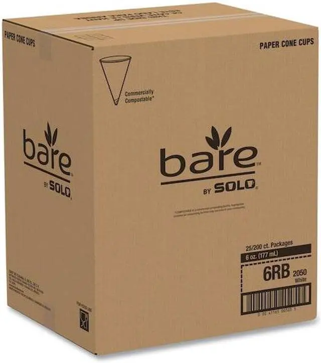 Alt view image 8 of 12 - Bare Treated Paper Cone Water Cups, 6 oz., White, 200/Bag