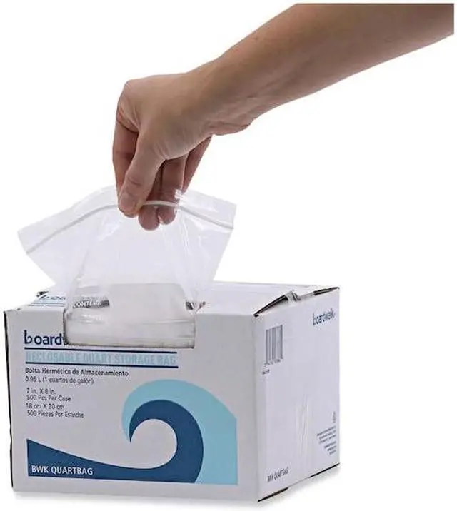 Alt view image 11 of 17 - Boardwalk Reclosable Food Storage Bags 1 qt Clear LDPE 6 1/2 x 5.88 500/Box