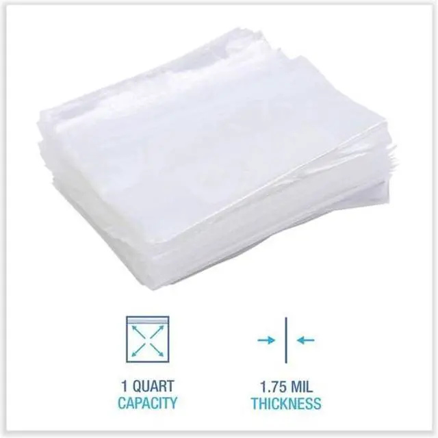 Alt view image 8 of 17 - Boardwalk Reclosable Food Storage Bags 1 qt Clear LDPE 6 1/2 x 5.88 500/Box