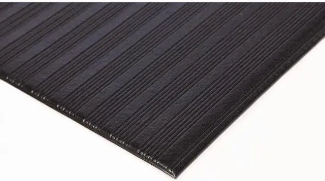 Alt view image 16 of 16 - Crown Mats Ribbed Vinyl Anti-Fatigue Mat 24 x 36 Black FL2436BK