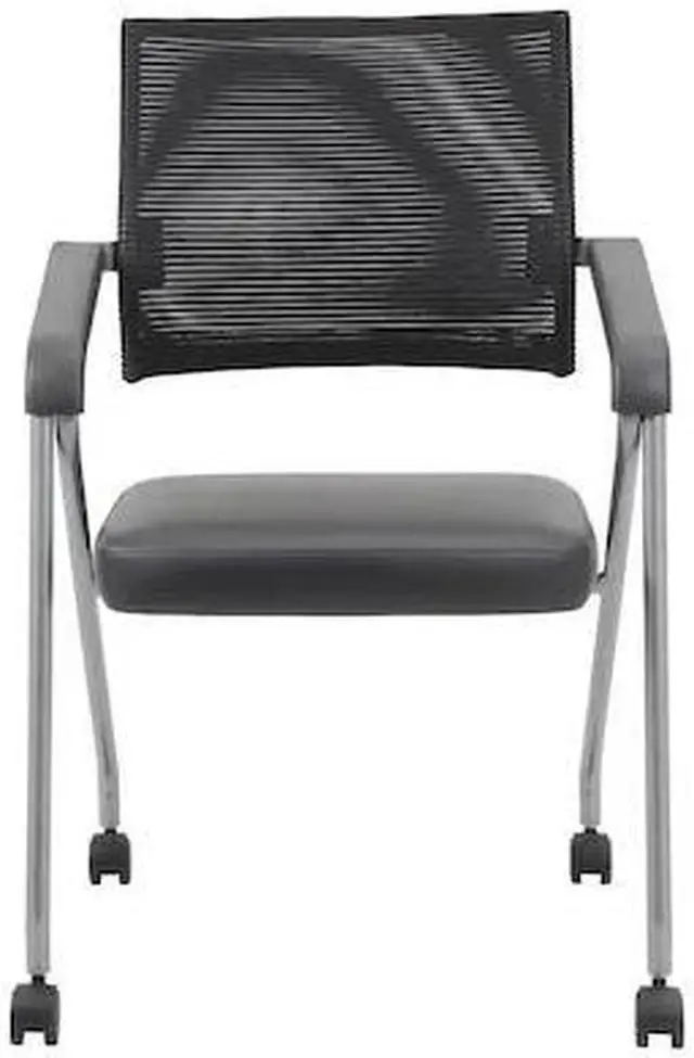 Main image of BOSS B1806P-BK-2 Black Mesh Training Chair with Pewter Frame, PK2