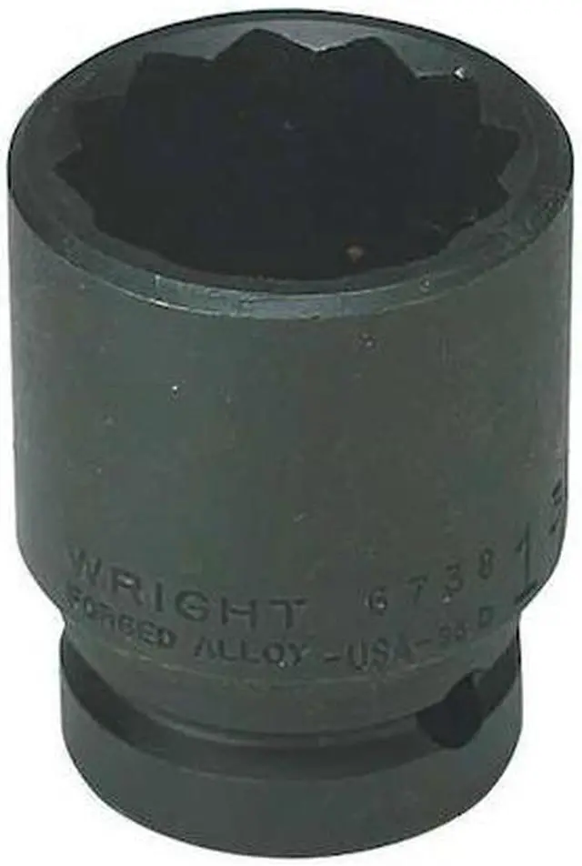Main image of WRIGHT TOOL 67H72 3/4 in Drive Impact Socket Standard Socket, black oxide,