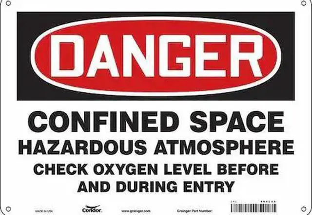 Main image of CONDOR 465L22 Safety Sign, 10 in Height, 14 in Width, Aluminum, Horizontal