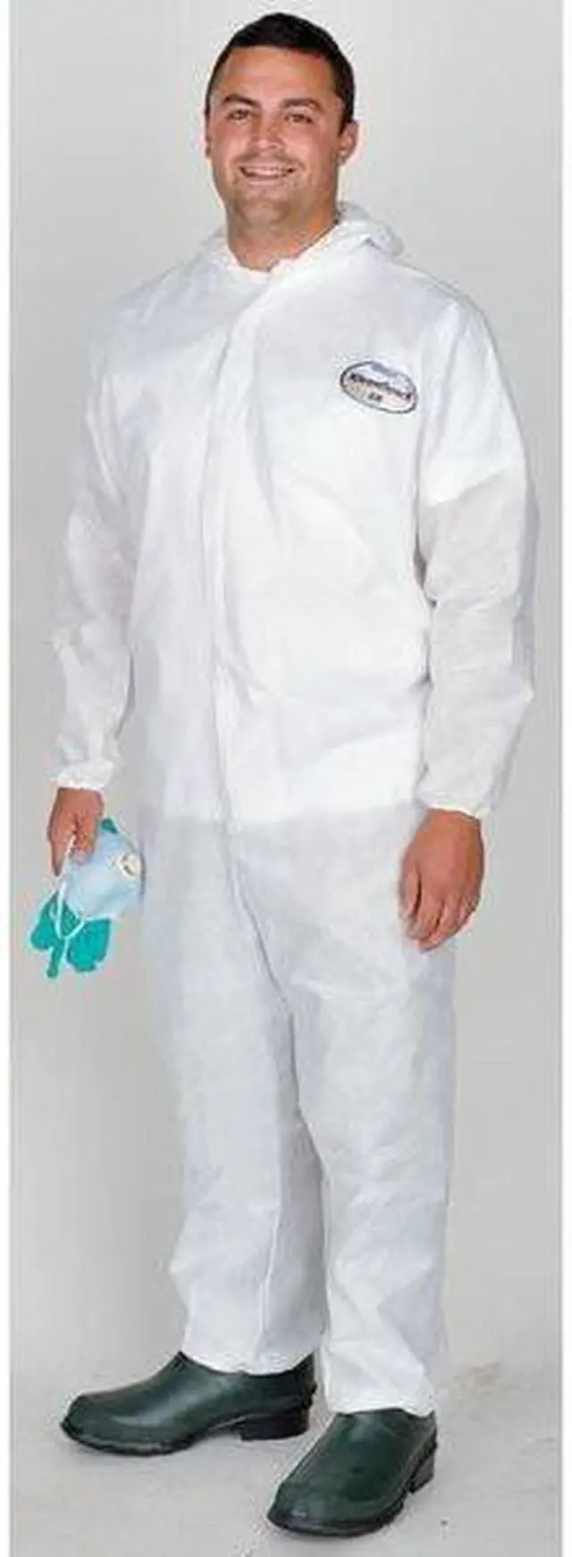 Alt view image 4 of 6 - KLEENGUARD 46114 Disposable Coveralls, Hooded, XL, KleenGuard(TM) A30, Zipper,