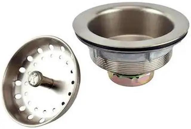 Main image of KEENEY MFG K5435DSBN Sink Strainer with Fixed Post Basket, Brushed Nickel