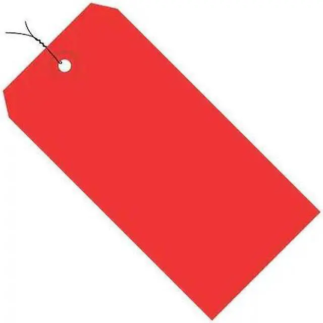 Main image of PARTNERS BRAND G11083E Shipping Tags, Pre-Wired, 13 Pt., 6 1/4" x 3 1/8", Red,