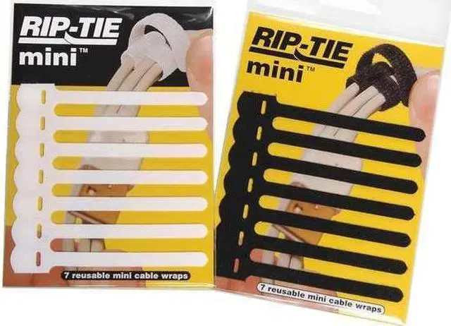 Alt view image 6 of 6 - Rip-Tie 0.25x3.5" Mini CableWraps, 7/Pack, White #Q-35-007-W