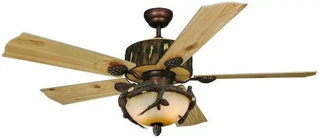 Alt view image 4 of 9 - vaxcel fn52265wp log cabin ceiling fan, 52", weathered patina finish
