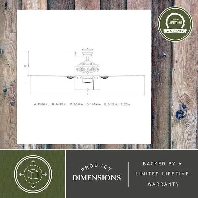 Alt view image 5 of 9 - vaxcel fn52265wp log cabin ceiling fan, 52", weathered patina finish