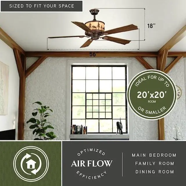 Alt view image 5 of 7 - VAXCEL FN56305BBZ Yellowstone 56" Ceiling Fan Bronze