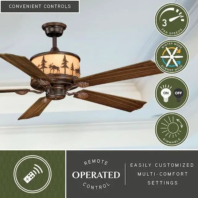 Alt view image 4 of 7 - VAXCEL FN56305BBZ Yellowstone 56" Ceiling Fan Bronze