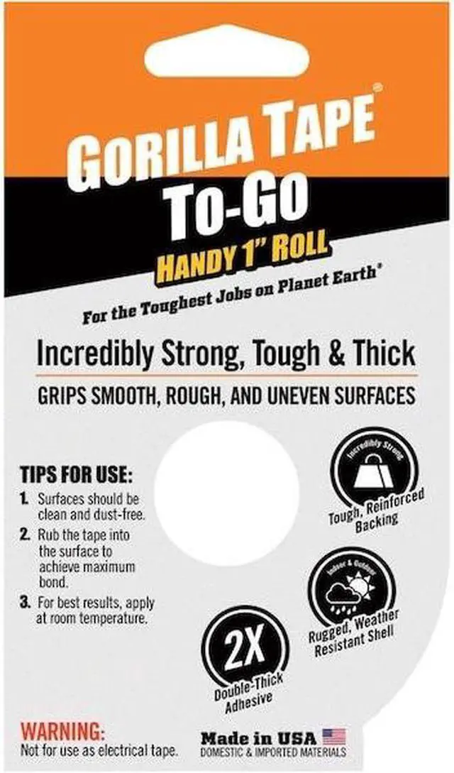 Alt view image 4 of 8 - Gorilla Glue 6100102 Black Gorilla Tape Handy Roll, 1-In. X 30-Ft.