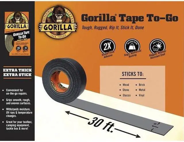 Alt view image 7 of 8 - Gorilla Glue 6100102 Black Gorilla Tape Handy Roll, 1-In. X 30-Ft.