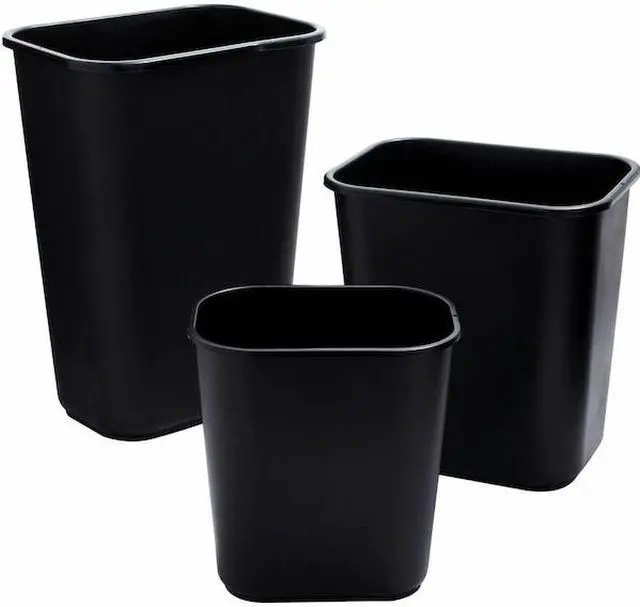 Alt view image 4 of 9 - RUBBERMAID FG295600BLA 7 gal. LLDPE Rectangular Wastebasket, Black