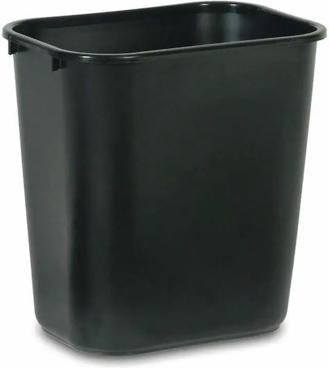 Alt view image 7 of 9 - RUBBERMAID FG295600BLA 7 gal. LLDPE Rectangular Wastebasket, Black