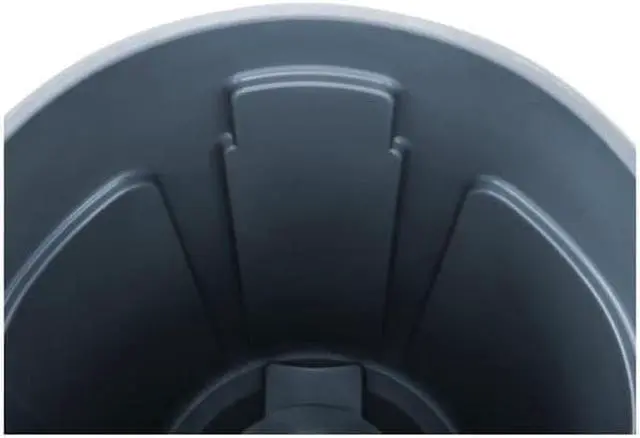 Alt view image 5 of 7 - RUBBERMAID FG263200GRAY 32 gal. Polyethylene Round Trash Can, Gray