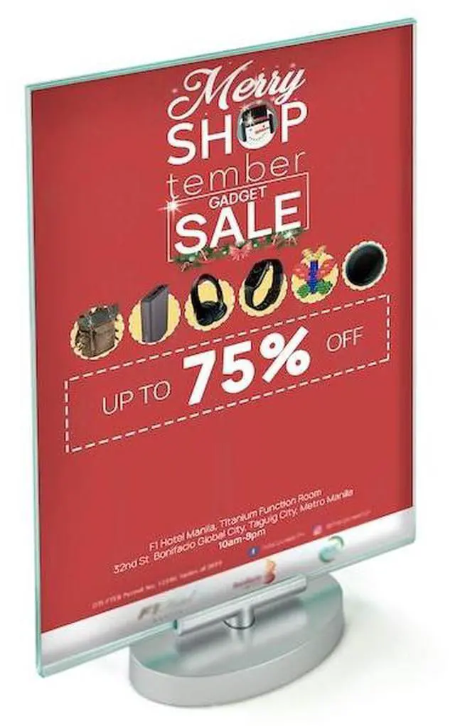 Alt view image 3 of 3 - AZAR DISPLAYS 252942 Two-Sided Revolving Acrylic Sign Holder Frame 8.5"W X
